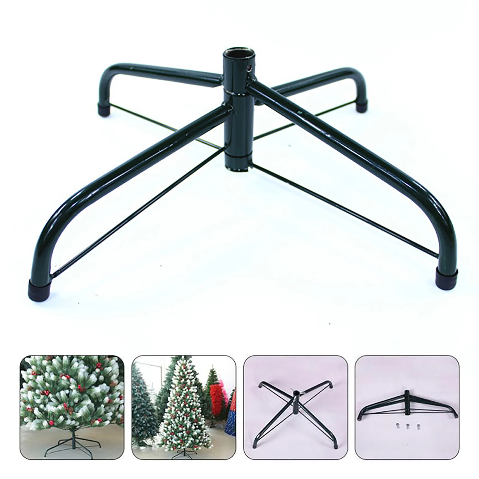 35/40/45/50cm Christmas Tree 4 Foot Holder Iron Xmas Trees Bracket Cast Iron Bottom Frame with Thumb Screw Accessories