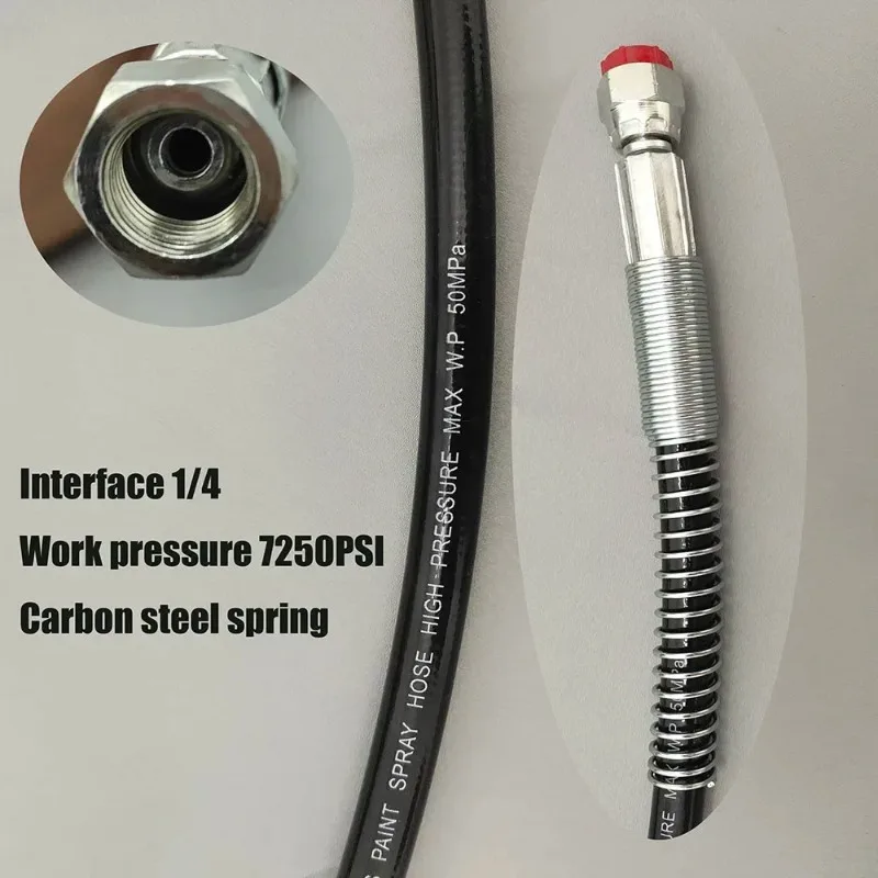 1/4 7mm interface Double-layer Fiber Explosion-proof Discharge Hose Spray Pipe Airless Spraying Machine High-pressure Pipe