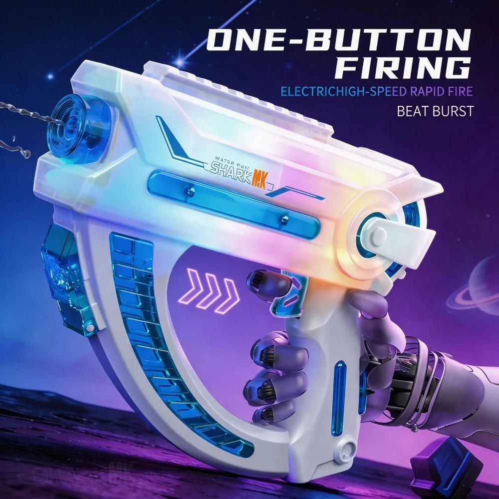

New Electric Water Gun Toy LED Colorful Rainbow Summer Outdoor Automatic Continuous Shooting Beach Game Toy for Children