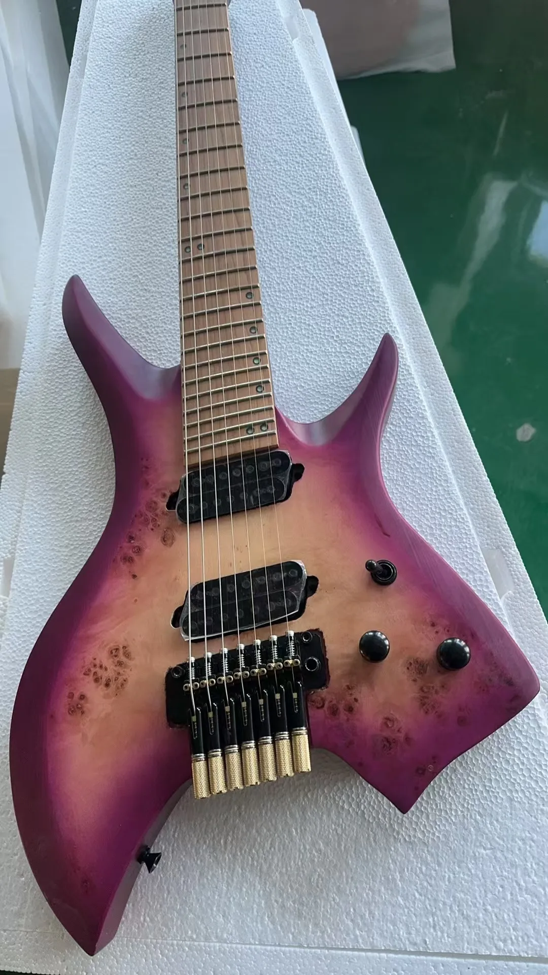 new 7-series headless electric guitar purple luxury side product with night light available in stock