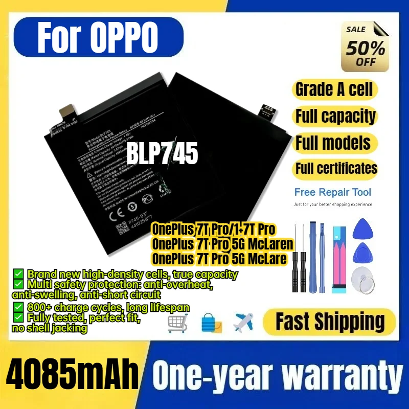 BLP745 for OPPO OnePlus 7T Pro/1+7T Pro/OnePlus 7T Pro 5G McLaren/OnePlus 7T Pro 5G McLaren Phone Battery Replacement Bateria