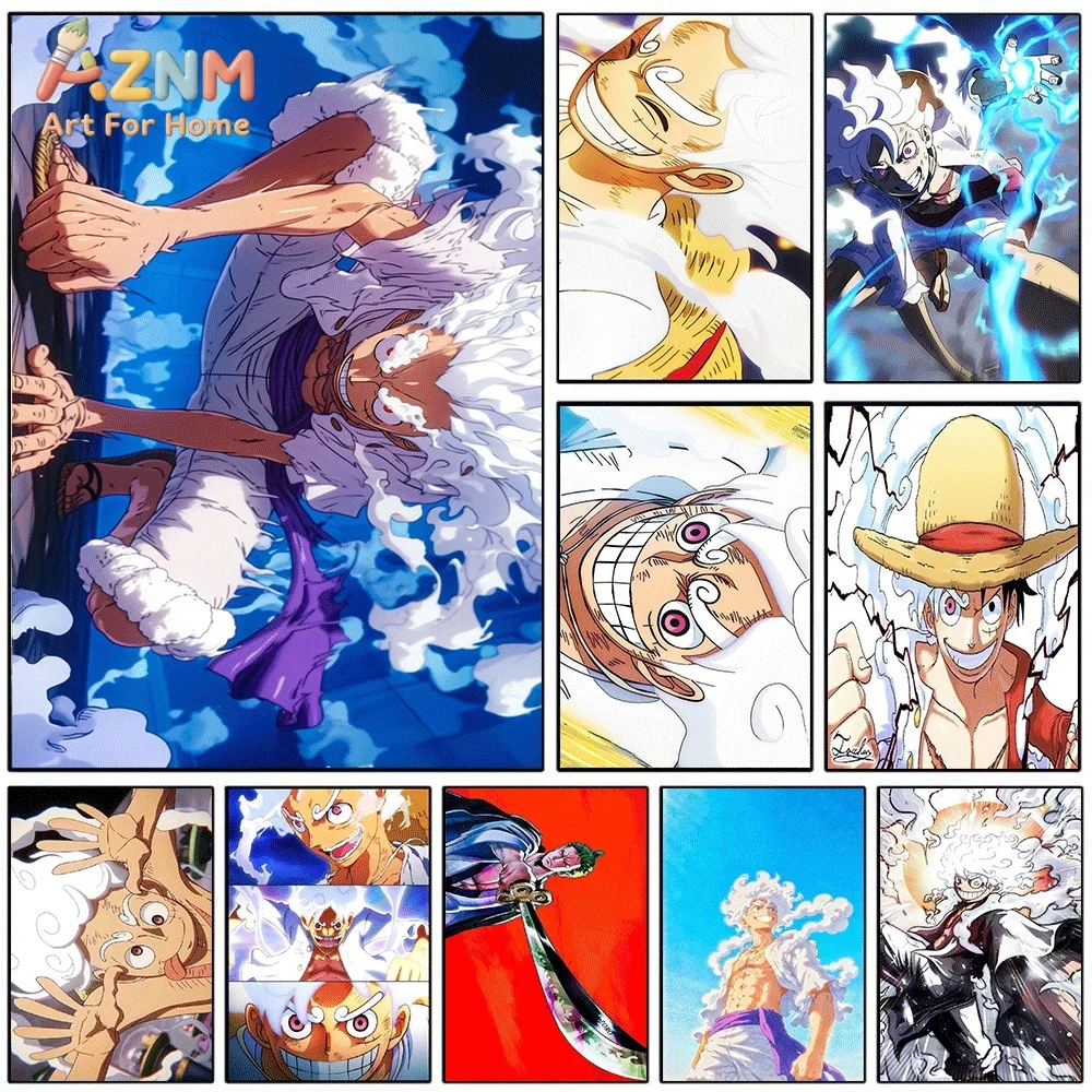 One Piece Anime Canvas Wall Art No Frame Gear 5 Nika Luffy Zoro Manga Print Painting Bedroom Living Room Home Wall Decor Poste