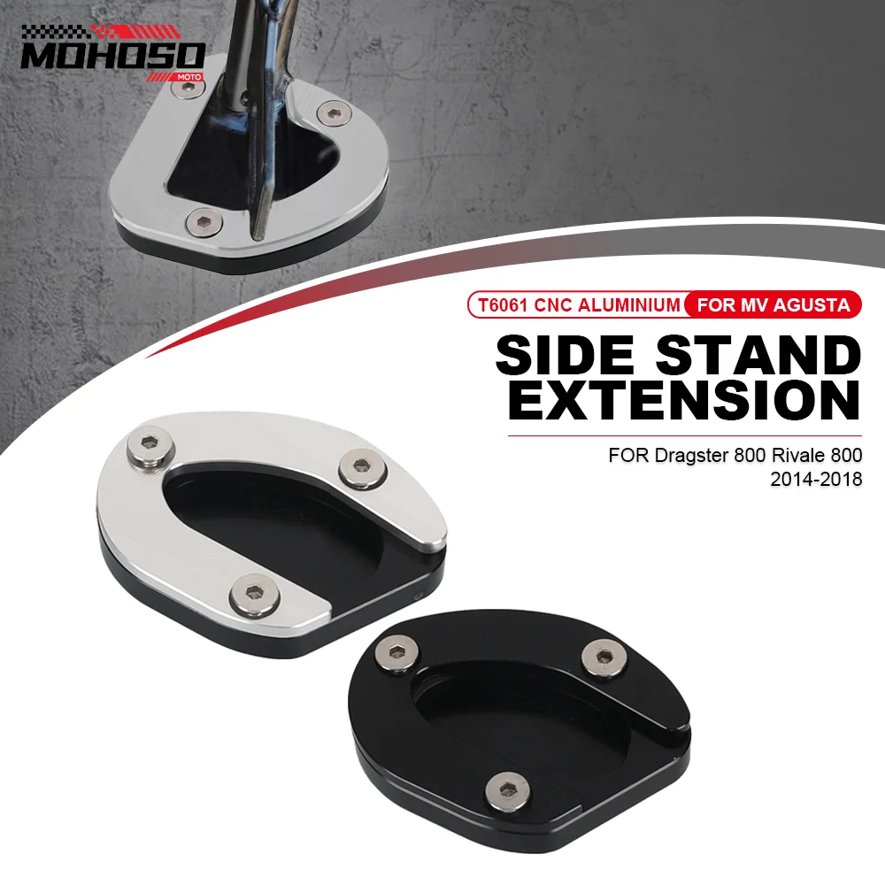 

CNC Kickstand Foot Side Stand Extension Support Plate Pad Motorcycle For MV Agusta Rivale Dragster 800 2014-2018 2017 2016 2015