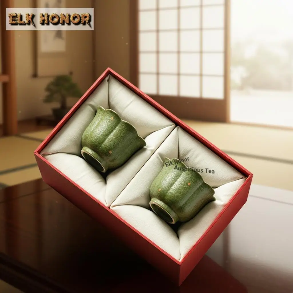 Taza de té creativa de 50ml con diseño de mandarina verde y detalles dorados, ideal para degustación de té, taza de fragancia Jianzhan Master Cups Cha