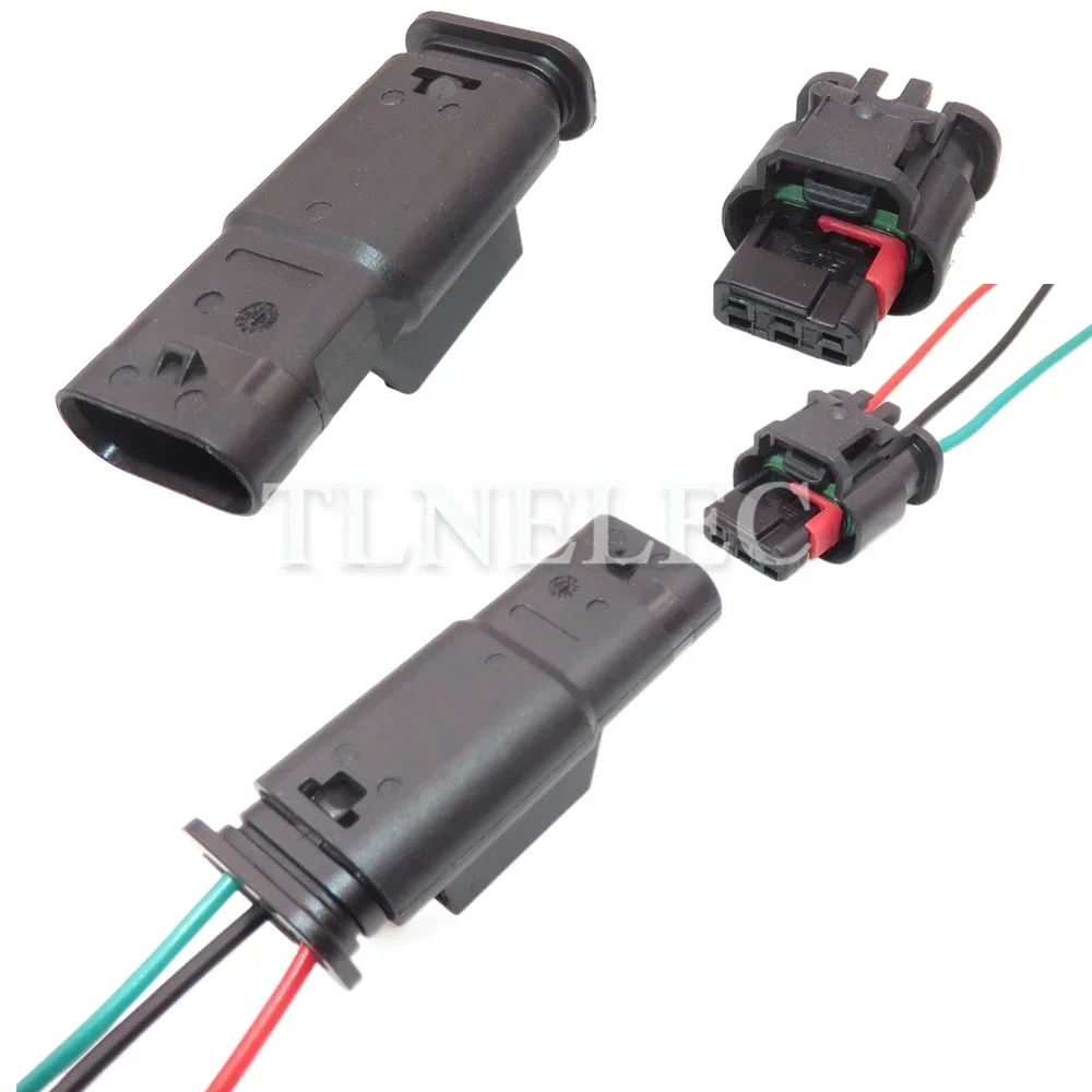 3 Pin Way Auto Connector With Wires Automobile Reversing Radar Probe Sealed Sockets For Ford Land Rover 1488991-1 1-1718644-2