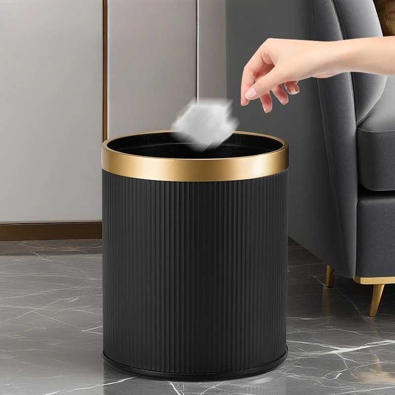 Hotel commercial new double-layer guest room bucket creative living room bedroom trash can office light luxury storage bucket