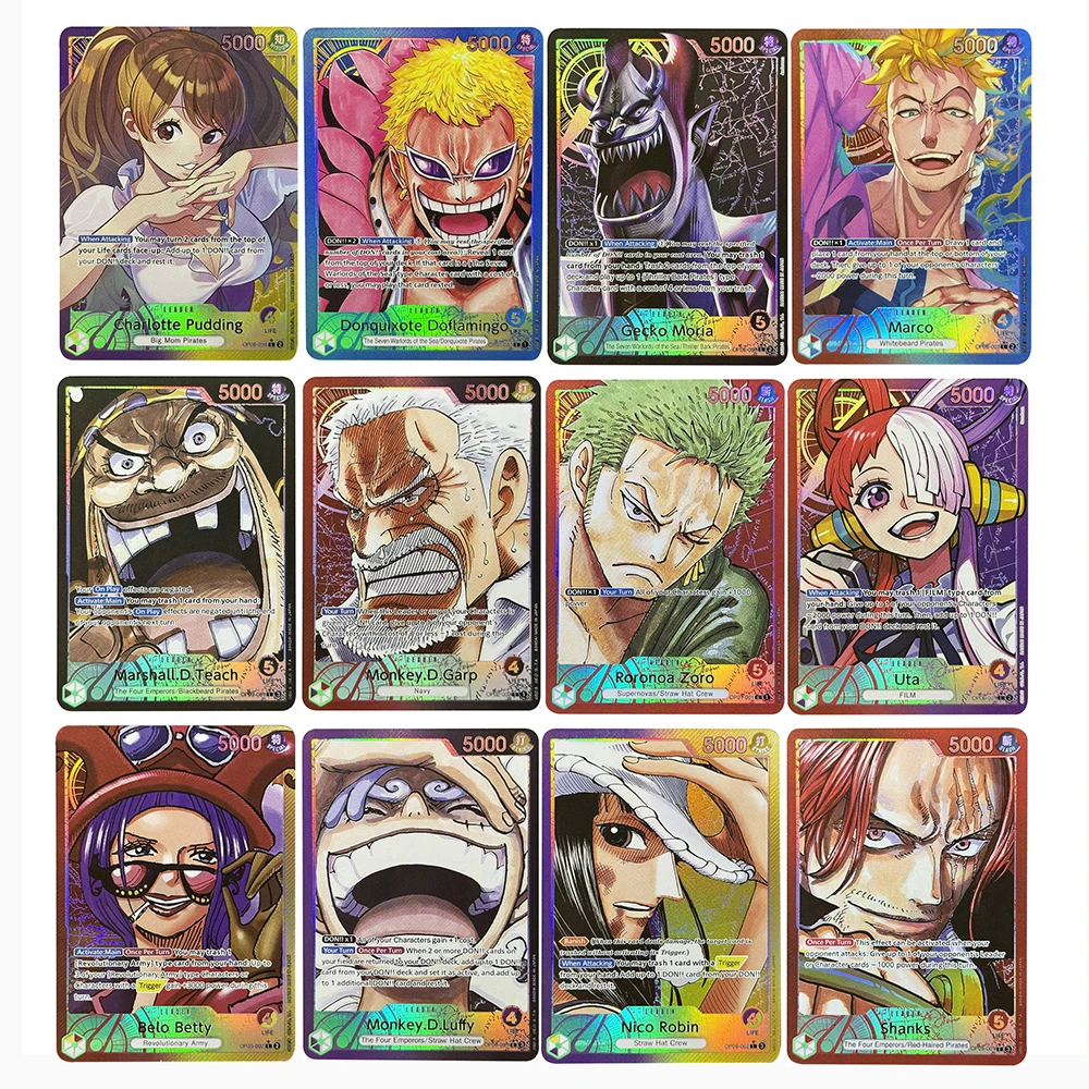 

One Piece Leader Proxy Cards Foil Perona Zoro Uta Luffy Pudding Carrot Betty Chopper Sabo DIY TCG EN Cards