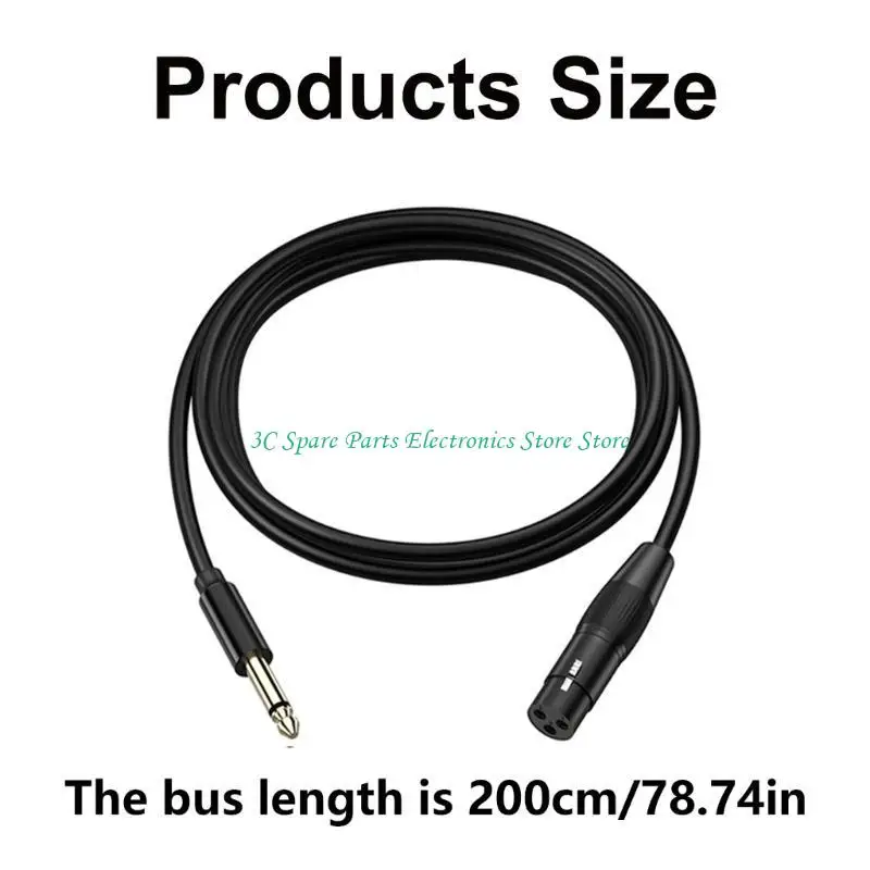 SZ Professional 6.35 mm macho a 3pin Cable equilibrado para altavoces micrófono