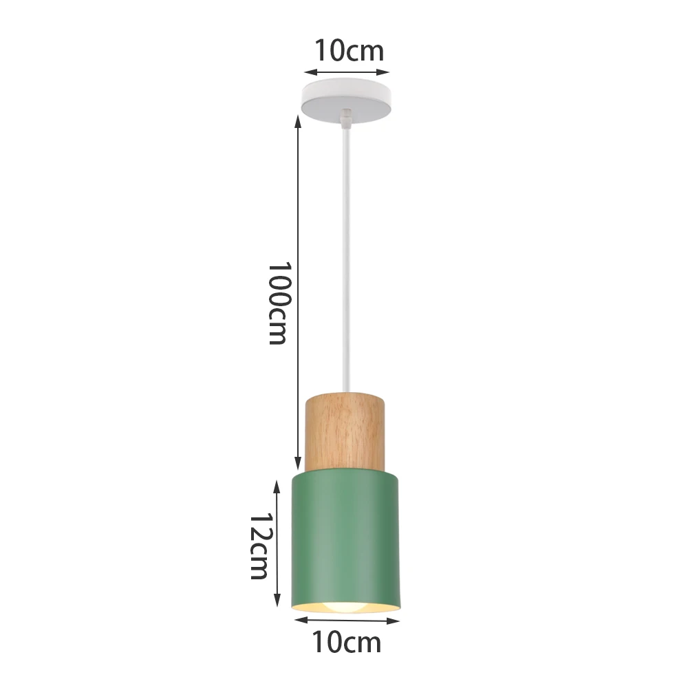 Groen Hout Hanglampen Nordic Modern Hanglamp Schaduw Keuken Woonkamer Indoor Verlichtingsarmaturen Led Loft Lampara Techo