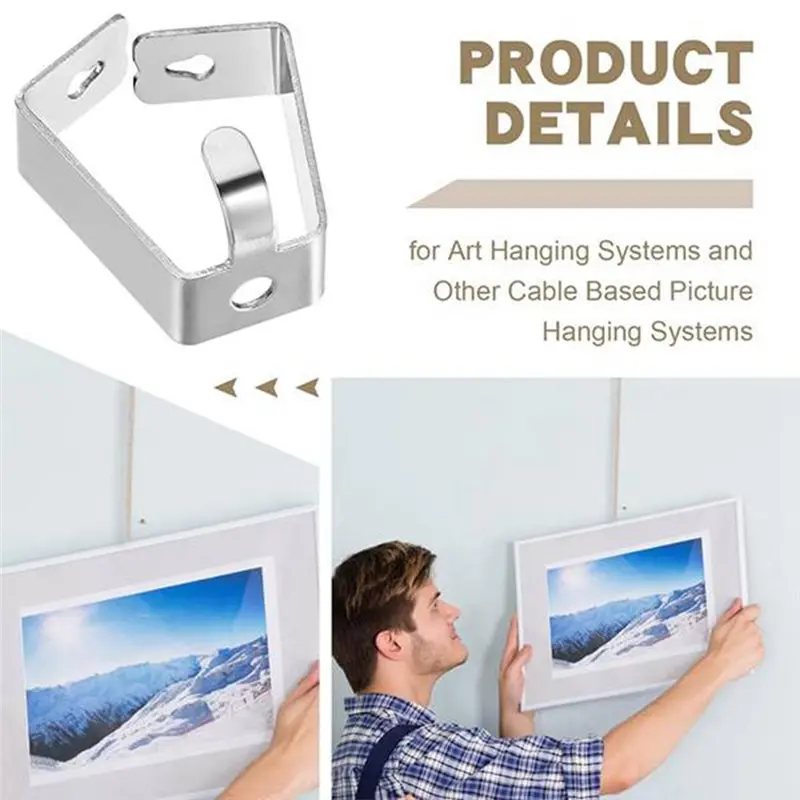 AT19-Adjustable Picture For Art Hanging Hook Rail System- 30 Pack Hangers For Artwork And Picture Display Systems