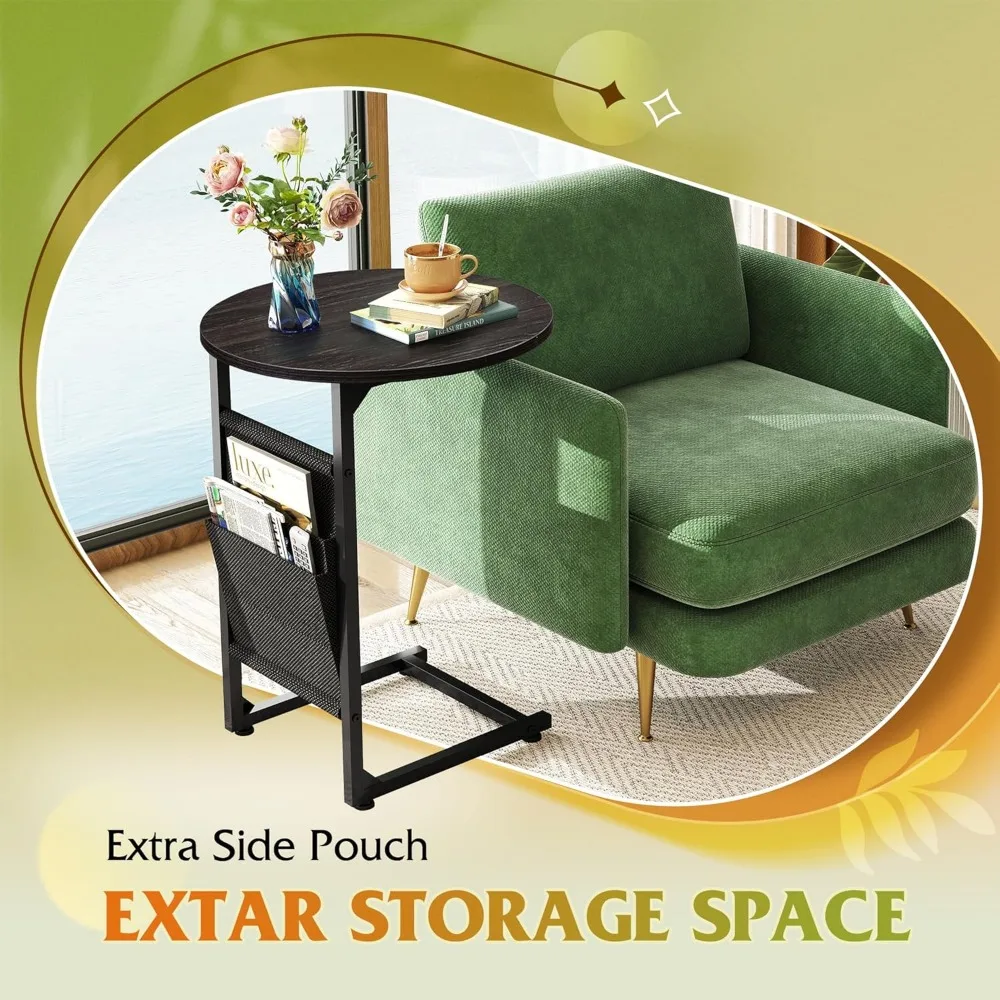 Set Meja Kopi Ruang Tamu Modern, Meja Tengah dan Meja Samping Kecil dengan Penyimpanan, 31.3 dan 18.7 untuk Dekorasi Rumah Kontemporer