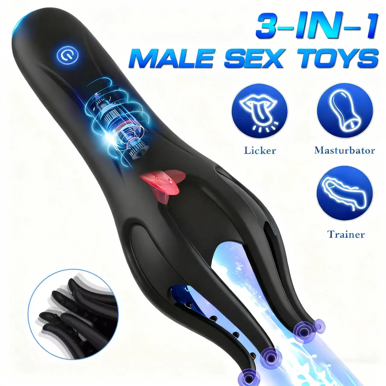 Glans Trainer for Men Powerful Vibrating Penis G Spot Masturbator Soft Fingertip Prolong Endurance Massage Vibrator Erotic Toys view 4