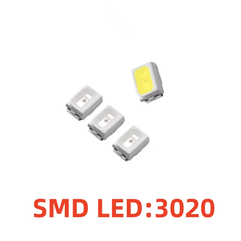 100Pcs SMD LED 3020 Cool White 10000-12000K LED Lamp Beads Size 3020 Light-emitting Diode High Bright Quality