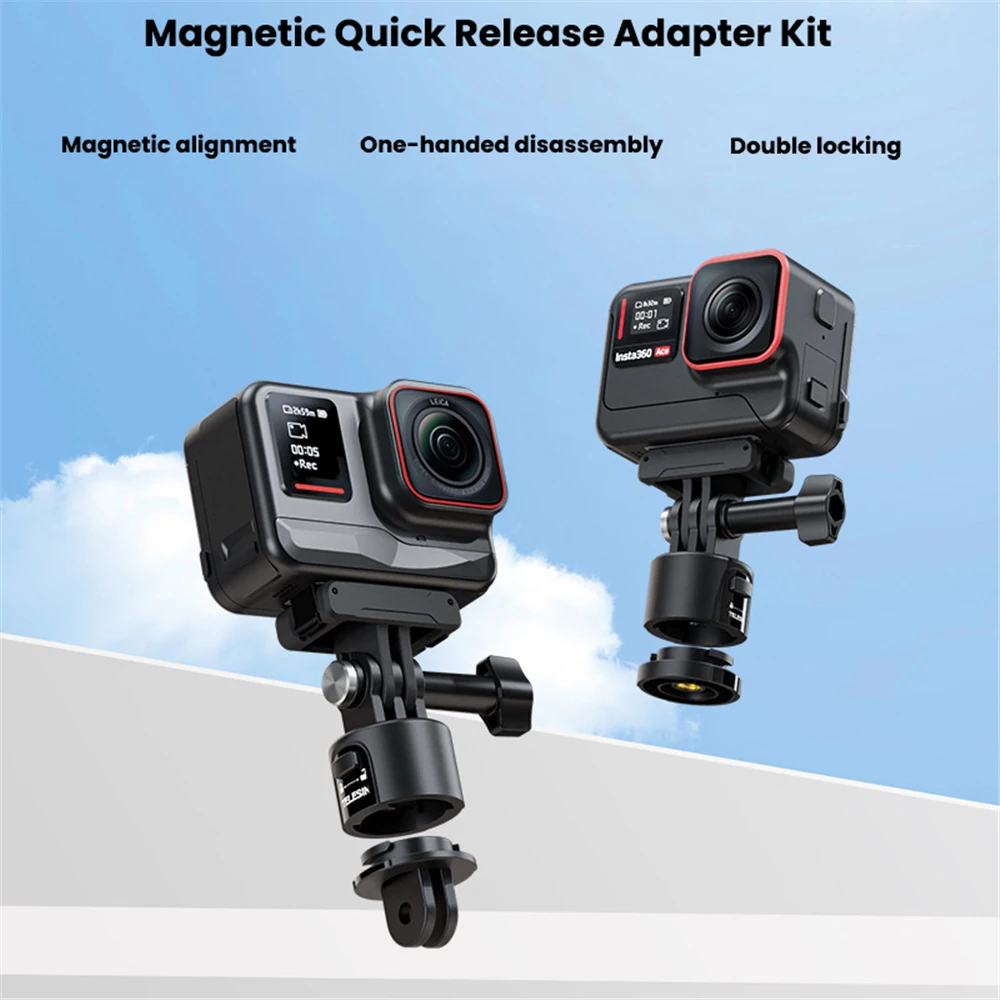 

for Insta360 Ace/Ace Pro Magnetic Quick Release Adapter Set 1/4 Screw Hole 2 Claw Finger Base to 3 Claw Mount Accessories