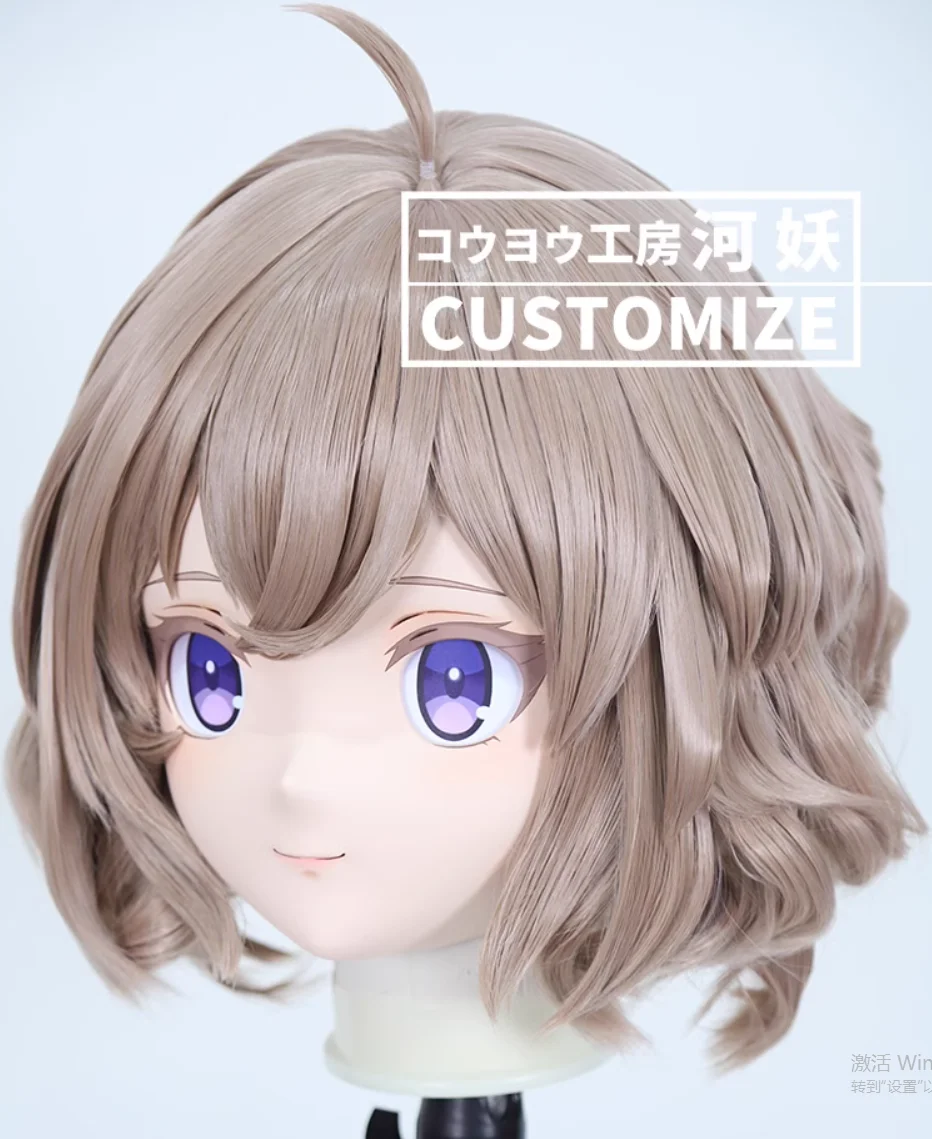 C-412-48 Customize Full Head Resin Cartoon Cosplay Japanese Character Anime Role Play Crossdress Kigurumi Mask With Back Shell