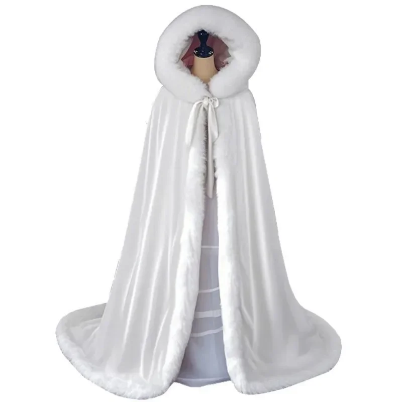 Hanfu Coat Fur Halloween Cape White Hood Shoulder Wrap High End Vintage Modern Dance Costume Carnival Cosplay Costumes 2026 view 4