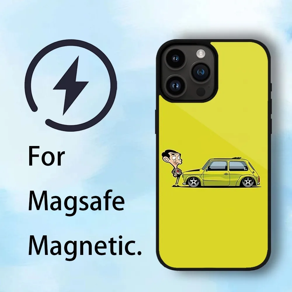 FUNNY M-Mr. Bean Phone Case For iPhone 11 12 13 14 15 Max Plus Phone Magnetic for Macsafe Cases Cover