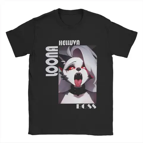 Helluva Boss Loona Sexy Men T Shirt Vintage Tees Short Sleeve Crewneck T-Shirts 100% Cotton Plus Size Clothing