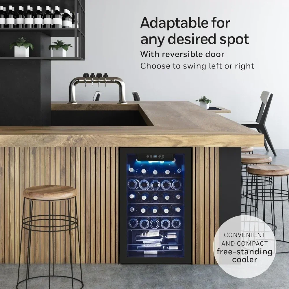 34 Bottle Compressor Wine Cooler Refrigerator, Large Freestanding Wine Cellar For Red, White, Champagne or Sparkling Wine