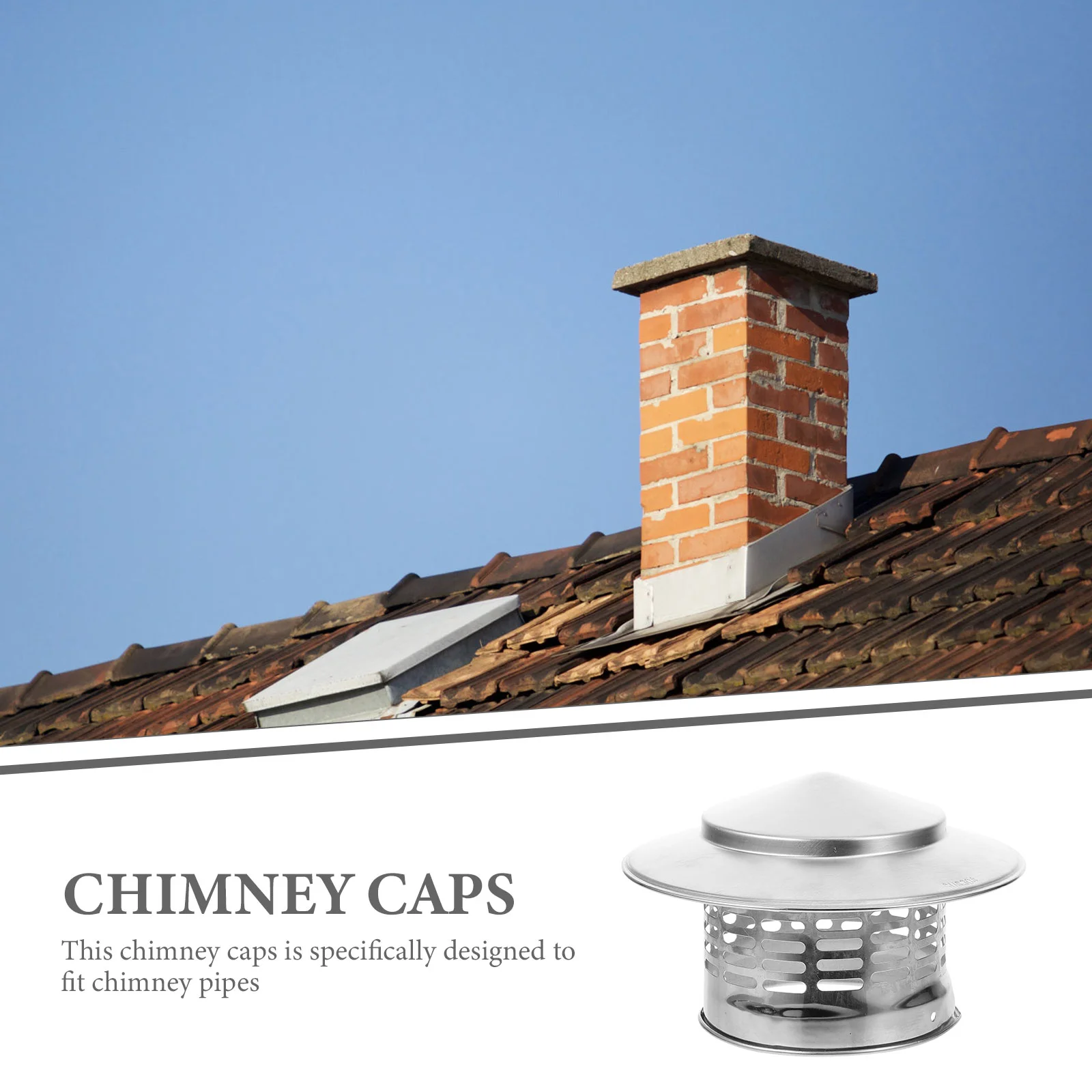 Smoke Exhaust Pipe Rain Cap Steel Chimney Cover Vent Stainless Caps for outside Liner Flue