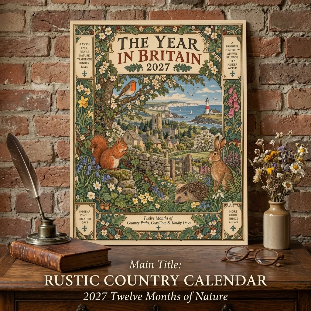Organizing Wall Calendar Retro for Home Office Study Room 2027 Vintage Storybook Monthly Planner Matte Coated Paper Decor