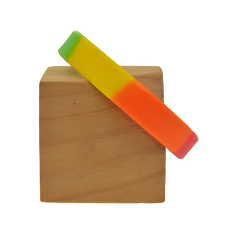 50 Pcs 1/2 Inch Wide Rainbow 6 Colors Silicone Wristbands Simple Plain Pride Bands for LGBT Awareness Corporate Event Gifts