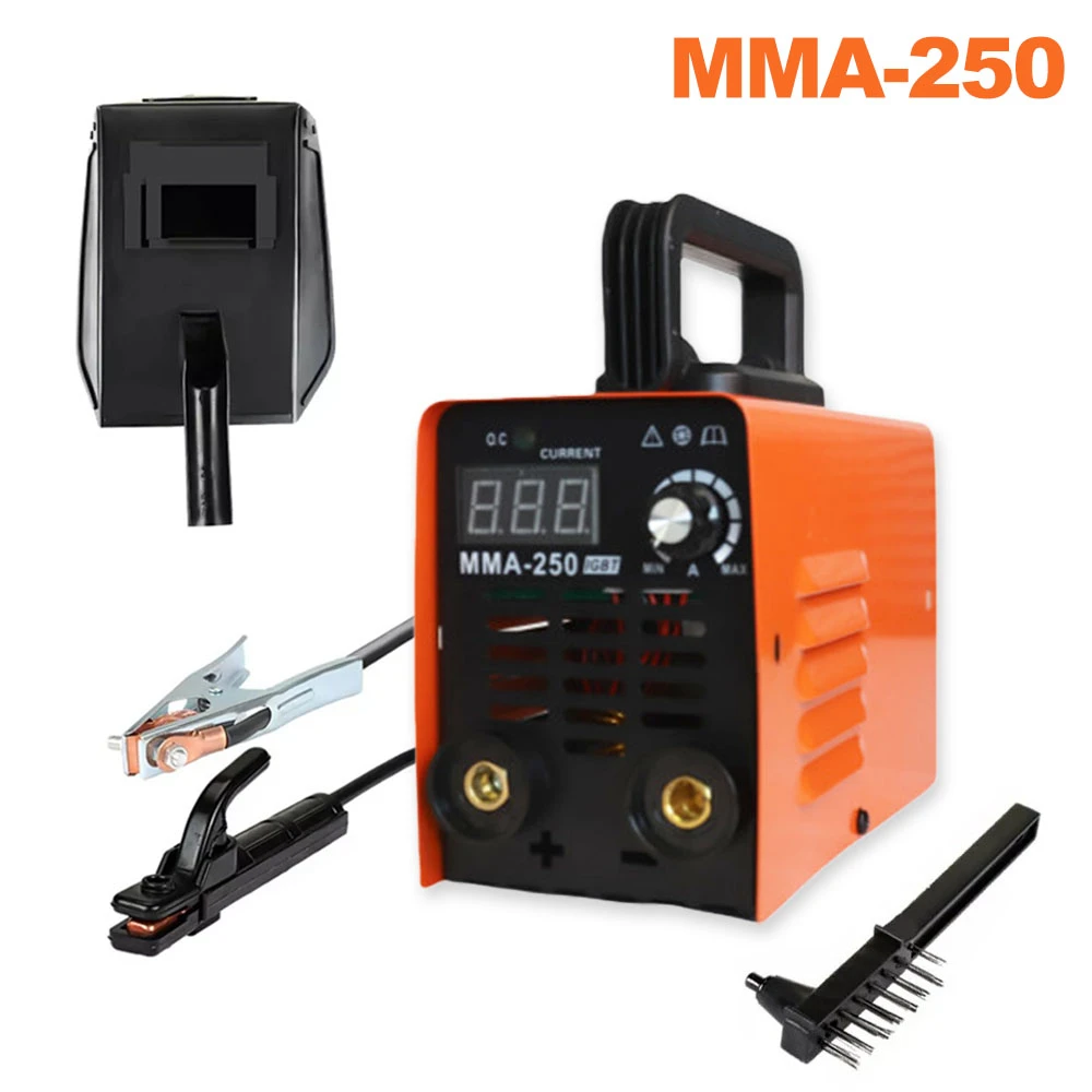 MMA-250 Portable Welding Machine Inverter Arc Electric Welder Current Adjustable Compact Welding Machine With Tools Storage Box