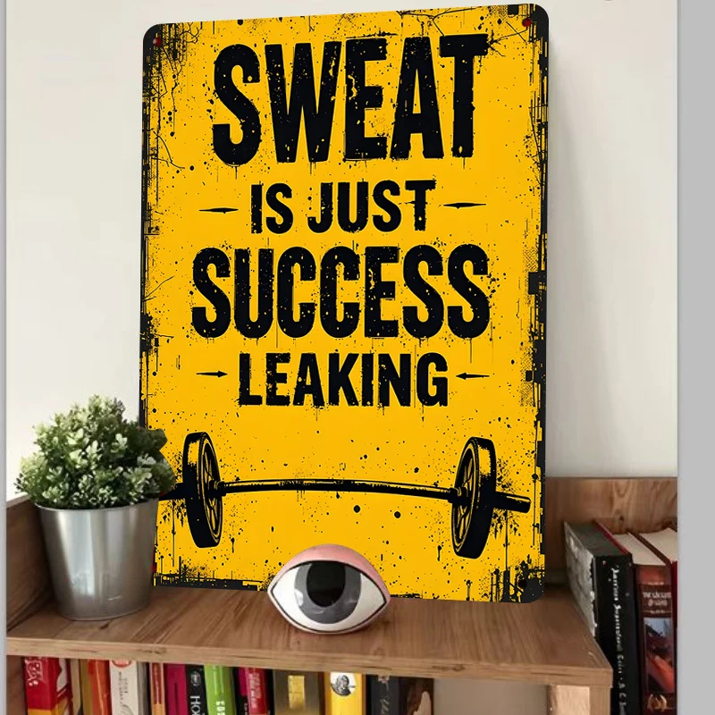 Inspirational Gym Metal Wall Art Sweat Equals Success Motivational Fitness Decor for Home Gym Workout Room
