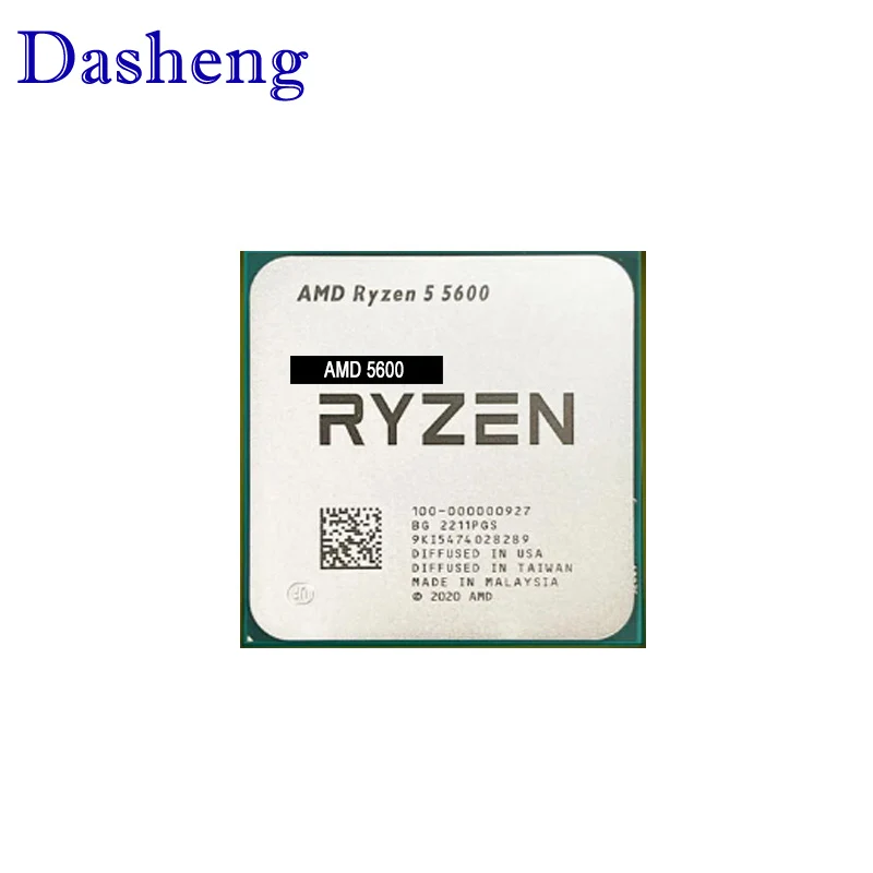 Procesador de CPU AMD Ryzen 5 5600 R5 5600 3,5 GHz, 6 núcleos, 12 hilos, 7NM, L3 = 32M, 100-000000927, enchufe AM4, nuevo y sin enfriador