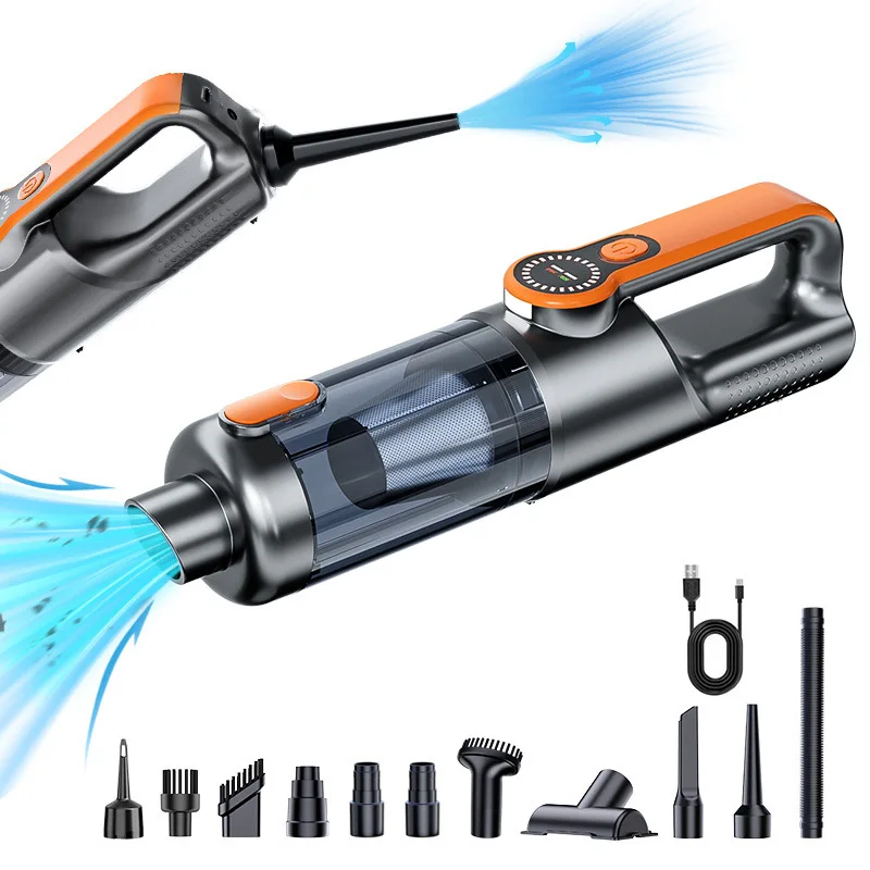 Wireless Handheld Car Vacuum Cleaner High Power Wet Dry Blower Dust Collector One Click Dump Auto Accessories