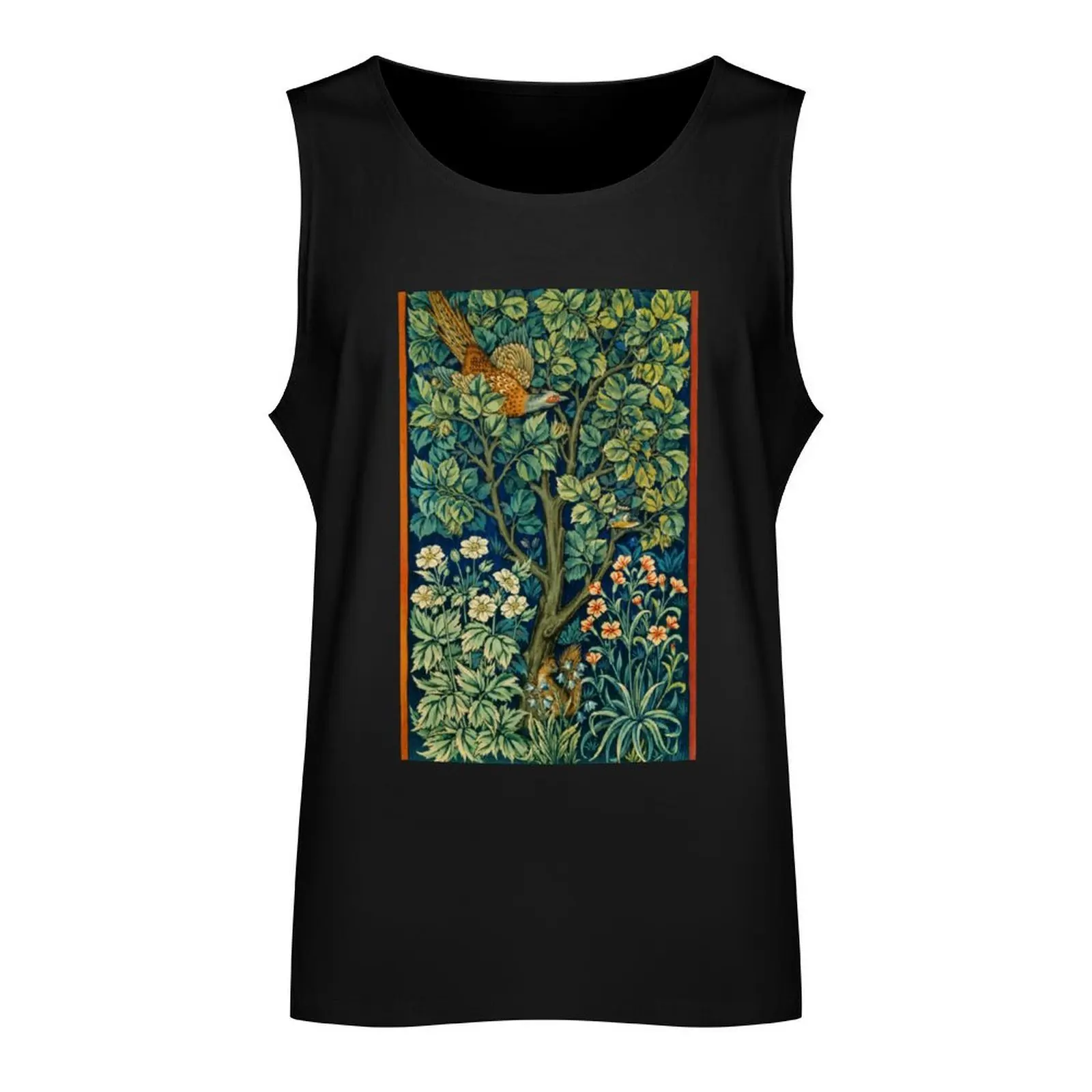 William Morris Pheasant Woodland Scene Vintage Textile Tank Top summer clothes for men t-shirts man Men's t-shirts T-shirt male