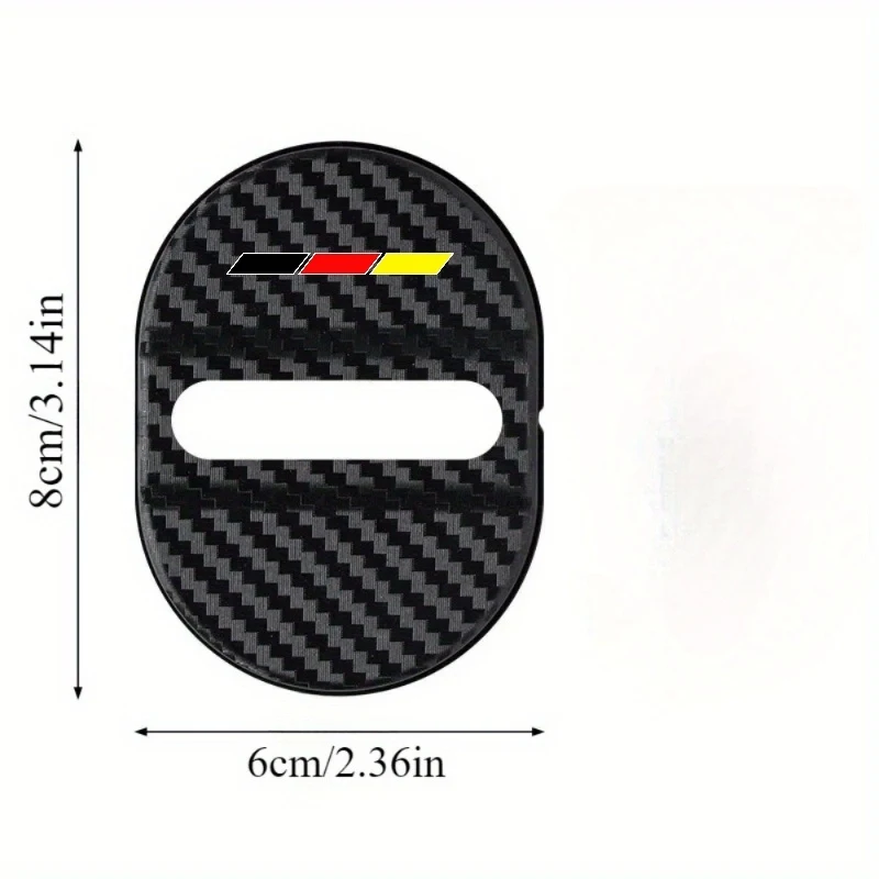 German Tri-Color Model4Individual car door lock protection cover Carbon fiber textured car door lock limiter anti-collision cush