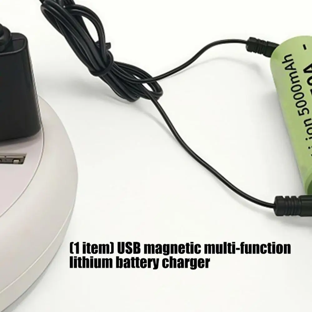 1Pcs Universal USB Magnetic Lithium Battery Charger for 18650 16340 26650 Battery 3.7V 4.2V Female Socket USB Charging Cable