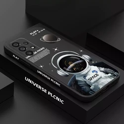 Creative Planet Astronaut Square Silicone Phone Case For Samsung Galaxy A13 A23 A33 A53 A73 5G A32 A52 A52s A72 A51 A71 Cover