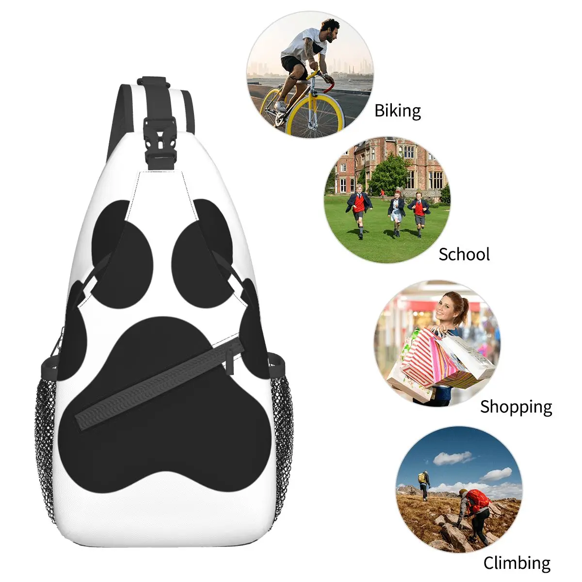 Hunde pfote Französisch Bulldogge Cartoon kleine Schulter tasche Brust Cross body Schulter Rucksack Wandern Reise Tages rucksäcke Muster Pack