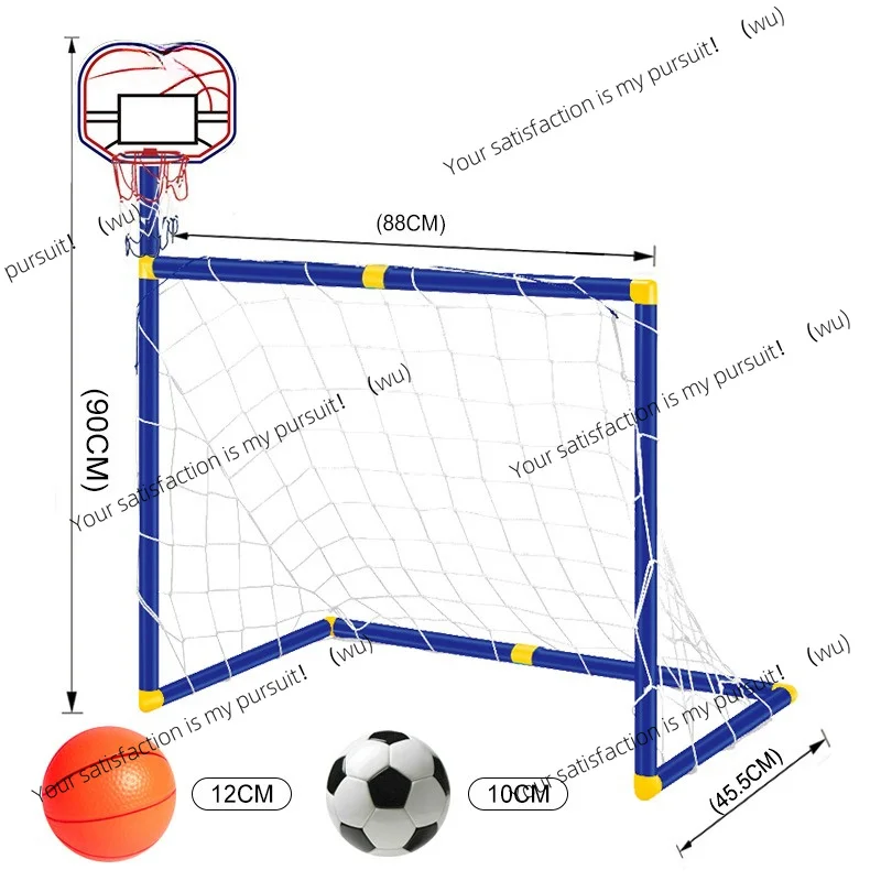 for 2 in 1 Basketball Hoop & Soccer Goal Toy Set Portable Detachable Indoor Outdoor Kids Sports Playset