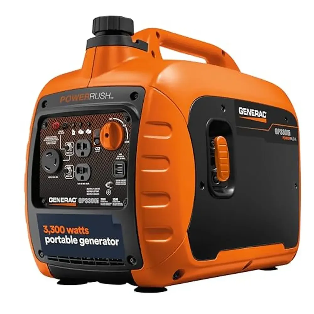 Portable Gas Inverter Generator 3300W USB Ports Lightweight Design COsense Power Solution Camping and Tailgating