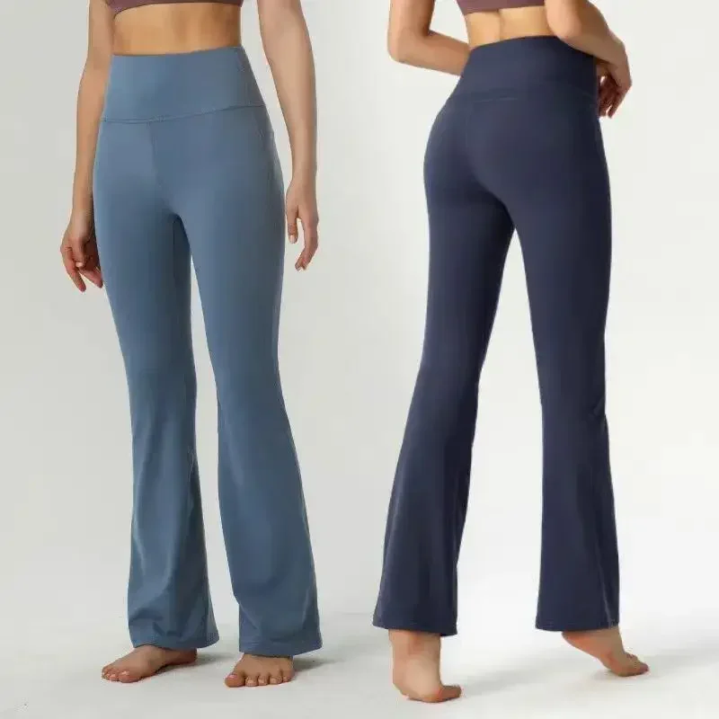 Pantaloni svasati da yoga da donna, alta elasticità, vestibilità slim e pantaloni da allenamento fitness attillati, logo personalizzato