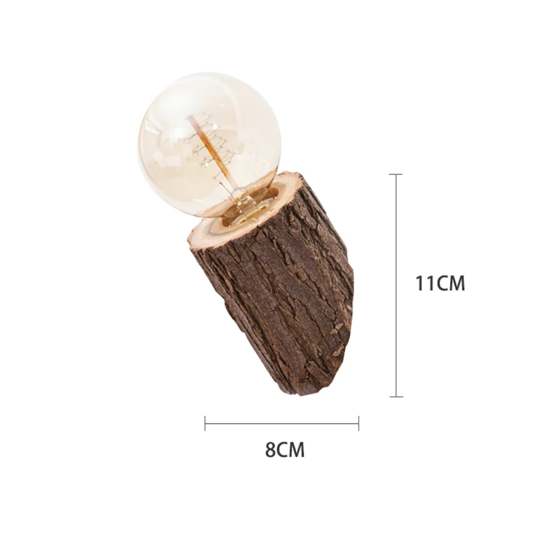 빈티지 목재 LED 벽 램프, 복고풍 복도 침대 옆 로프트 조명, 산업 미국 장식 조명, 복도 목재 말뚝 벽 조명