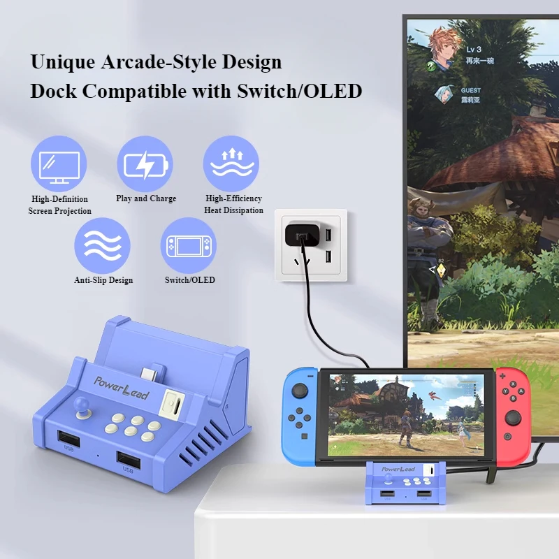 Pont de conception d'arcade pour Switch/dock OLED, Projection d'écran HD, commutateur Portable multi-ports, Base de chargement, adaptateur d'écran TV