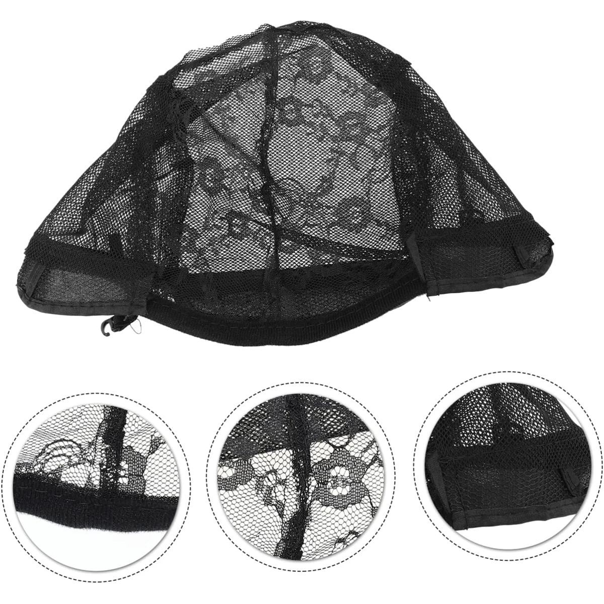 1Pc Pruiken Cap Ademend Mesh Pruiken Cap Voor Het Maken Van Pruiken Zwart Weven Cap Elastische Haarnetjes Pruik Caps Voor Vrouwen gemiddelde Grootte