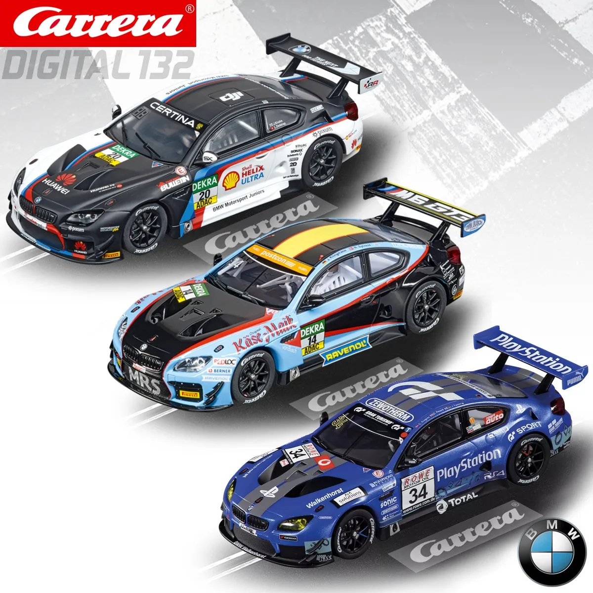 Carrera Slot Car Digital132 BMW M6 GT3 30810 Schubert Motorsport / 30917 Molitor Racing / 30984 Walkenhorst, No.34