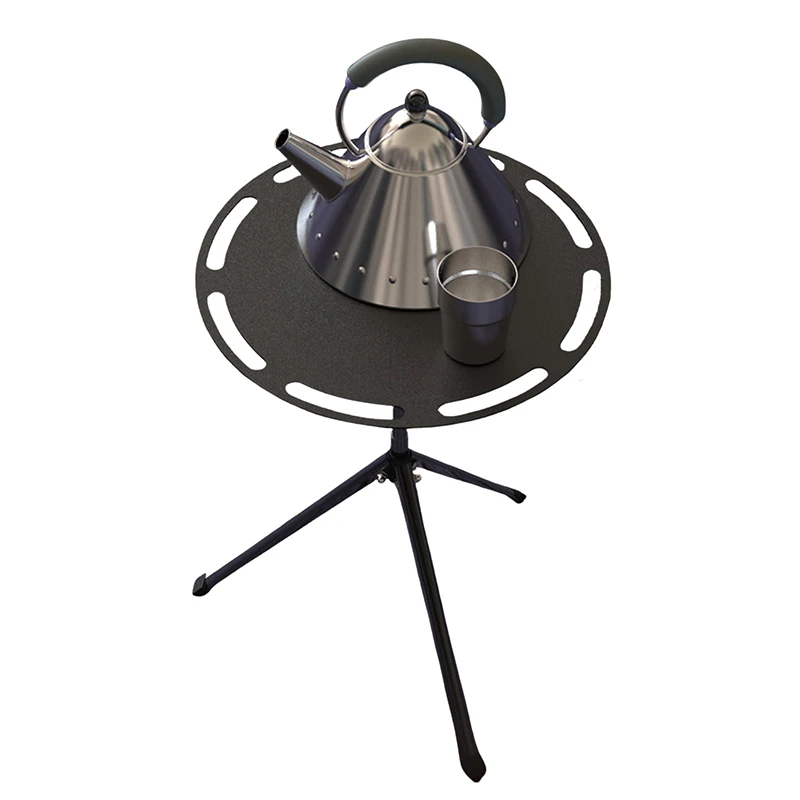 Portable FoldingAluminum Alloy  Picnic Table Round Camping Table Dining Table With Tripod Storage Bag Camping Side Table For