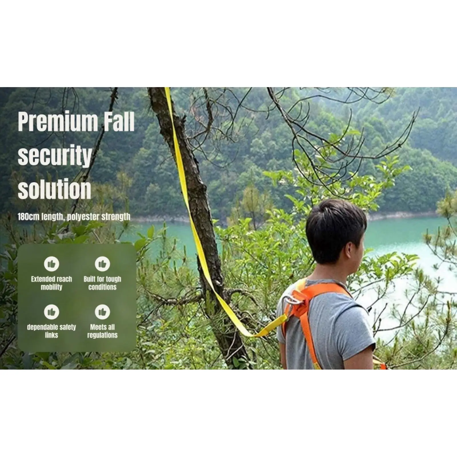 Tree Climbing Safety Line Lanyard with Hooks for Roof Work Positioning Rope Emergency Leg Shackles Arborist Arrest Kit