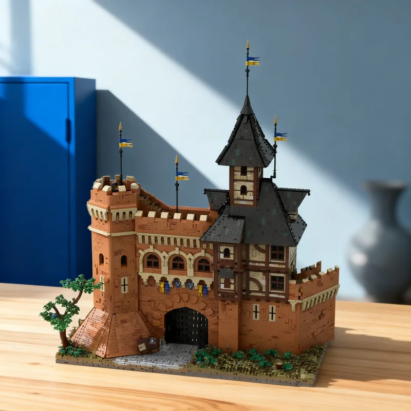 16164pcs MOC City Gates Castle Medieval Fortress Model Building Blocks Advanced Build Pack Premium Detailed Challenge Toy Gift