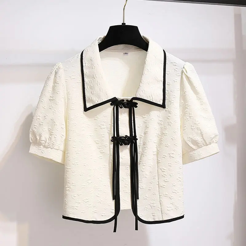2022 Summer New Fashion High Sense Bubble Sleeve Shirt Casual High Waist Skirt Two Piece Elegant Women's Skirt Set