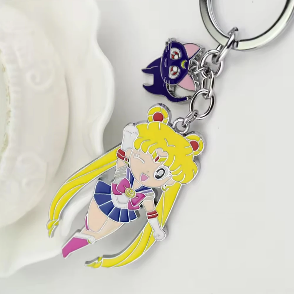 بحار القمر تأثيري قلادة المفاتيح الكرتون أنيمي الأجهزة الطرفية كيرينغ للنساء على ظهره هدية مزخرفة #6