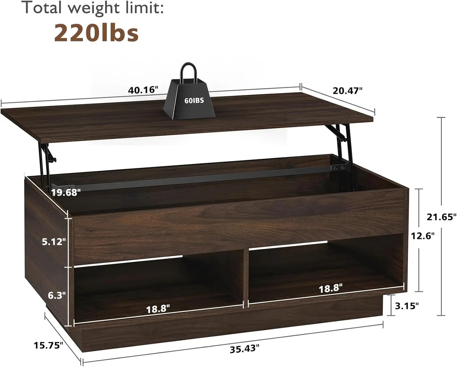 Tables basses relevables à LED avec support GNE, tables à thé de jeu intelligentes, table basse pour la maison, le bureau, la brochure, le salon, 40 po