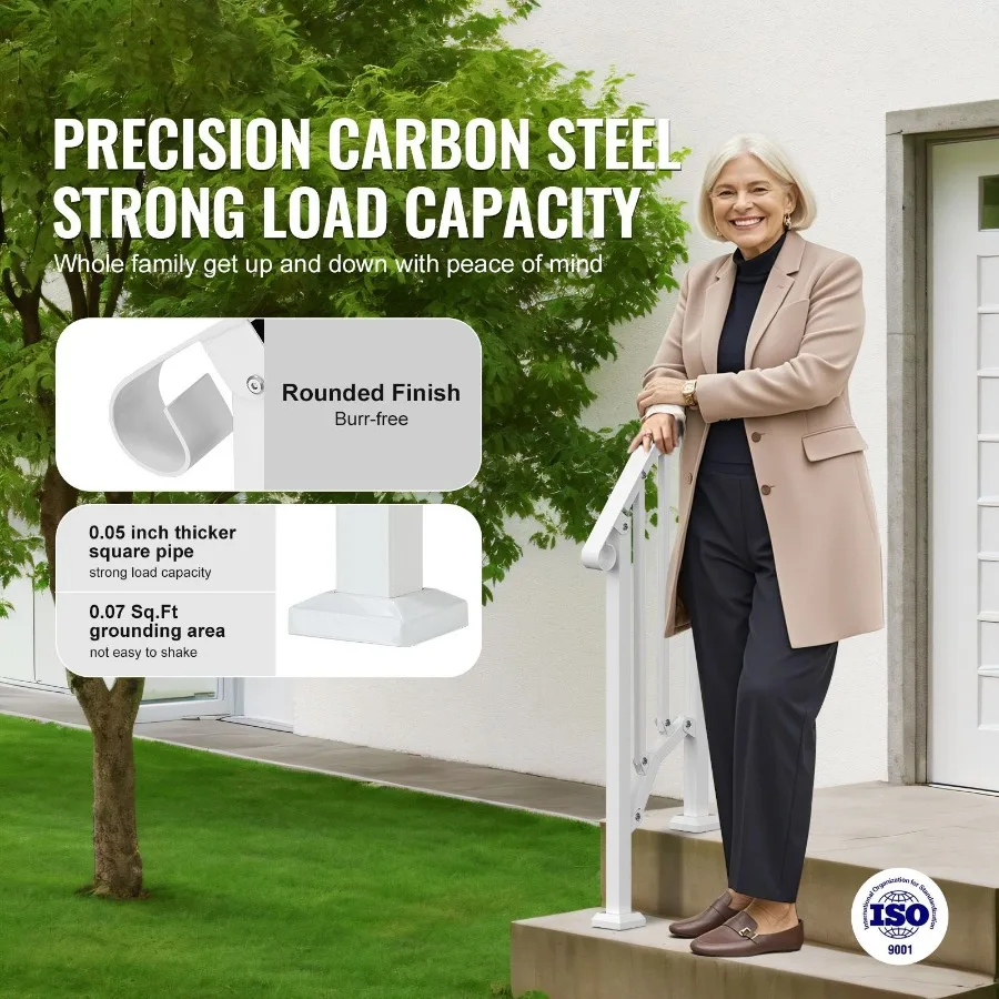 

Переходные поручни для уличных лестниц на 1-2 ступени, комплект из углеродистой стали с монтажным набором