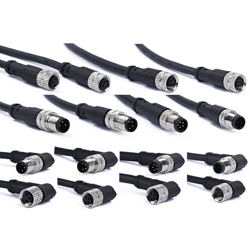 

Free Shipping M8 Aviation Male Female Plug Formed Plug With Wire 3P 4Pin 5Hole 6 8 Core Waterproof IP67 PUR Cable Wire Connector